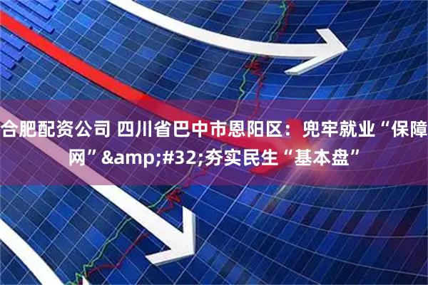 合肥配资公司 四川省巴中市恩阳区：兜牢就业“保障网”&#32;夯实民生“基本盘”